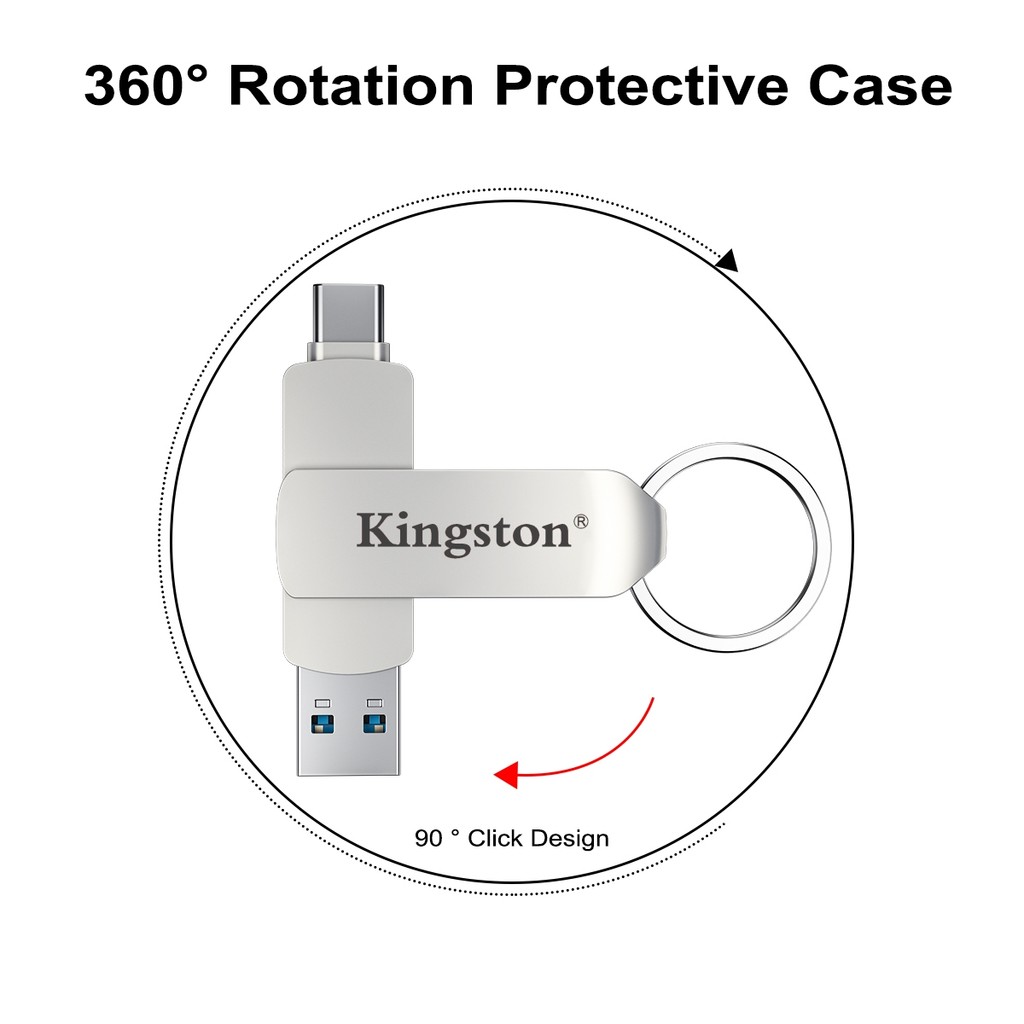 แฟลชไดรฟ์ USB OTG ของ Kingston Type-C 1TB 2TB แฟลชไดรฟ์ USB ความเร็วสูง OTG ไดรฟ์ปากการองรับ iPhone15/16