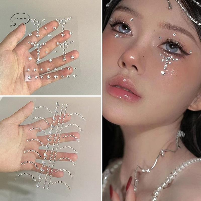Parade Diy Eyes Face Self กาวแต่งหน้าชั่วคราว Tattoo Beauty Diamonds อัญมณีสติกเกอร์เทศกาล Body Art Decor เล็บ TH