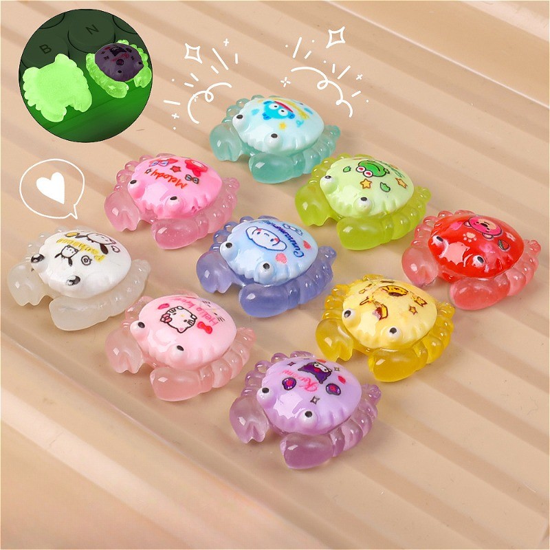 มินิปูเรืองแสงเครื่องประดับ ทําเอง เดสก์ท็อปตู้ปลาตกแต่งของเล่นการ์ตูนตกแต่งบ้านสร้างสรรค์