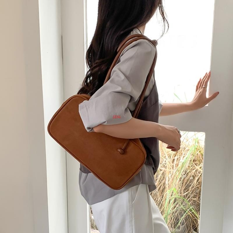 Seng Women Bag Retro Top Handle Bag Vintage Armpit Bag Korean Styles Shoulder Bag