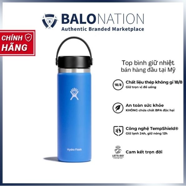 [GENUINE] Hydro Flask 20 oz Wide Flex Cap พร้อมฝาเกลียว - รับประกันระยะยาว