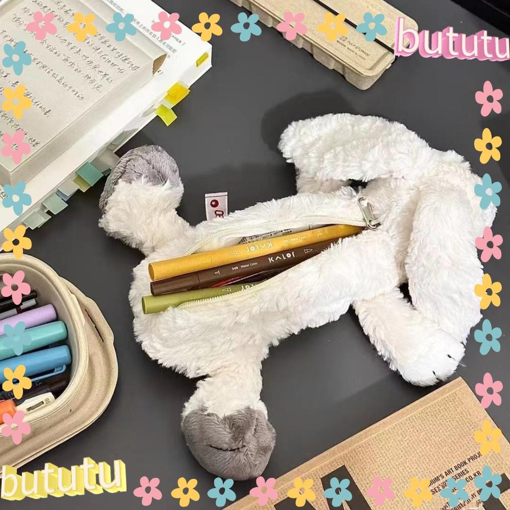 Butu ตุ๊กตาทะเล Otter ตุ๊กตากระเป๋าดินสอ, ตุ๊กตาทะเล Otter Kawaii Sea Otter ดินสอ, ปฏิบัติเก็บกระต่ายปุยเครื่องเขียนกระเป๋า