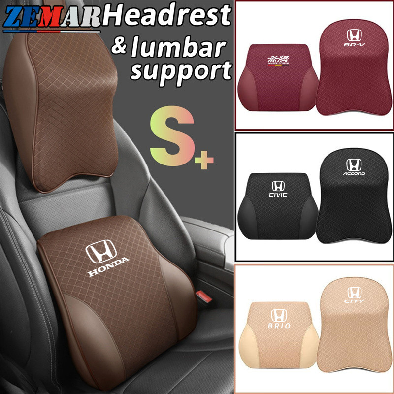 Honda หมอนรองคอในรถ หมอนรองคอเมมโมรี่โฟม รองคอ รองเอว ใส่สบาย สําหรับพนักพิงศีรษะรถยนต์ Honda civic 11th gen fd fc eg fk HRV Jazz City Mugen Fit Vezel Accord BRV WRV Stream