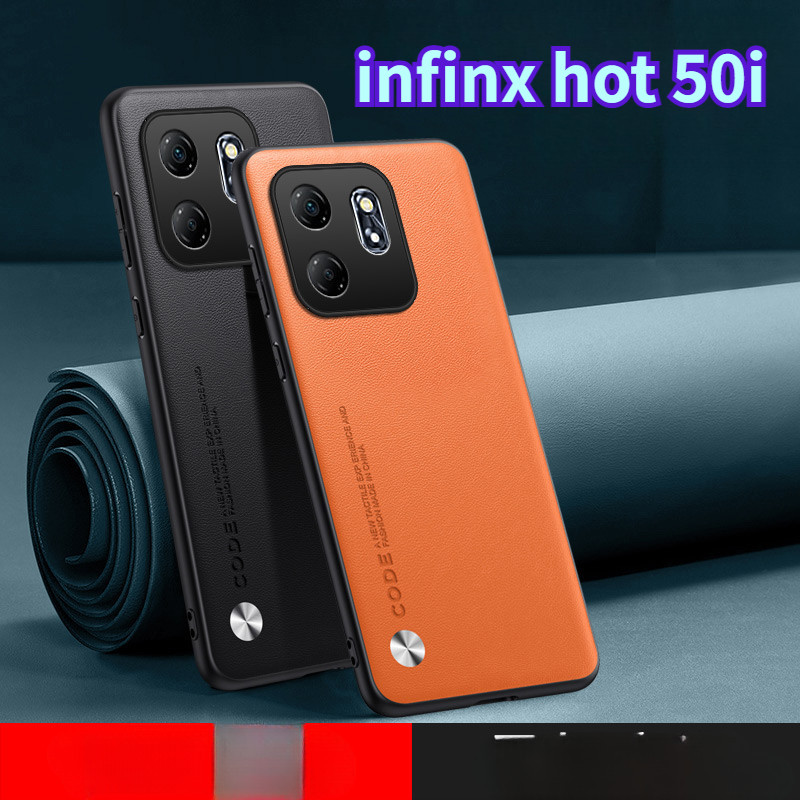 ปลอกสําหรับ Infinix hot 50i hot50i smart9 4G 5G 2024 กรณีซิลิโคนอ่อนนุ่มหนังธรรมดาฝาครอบป้องกันสําหรับ inenixHot50i hot50 i สมาร์ท 9 ป้องกันกลับกรณี