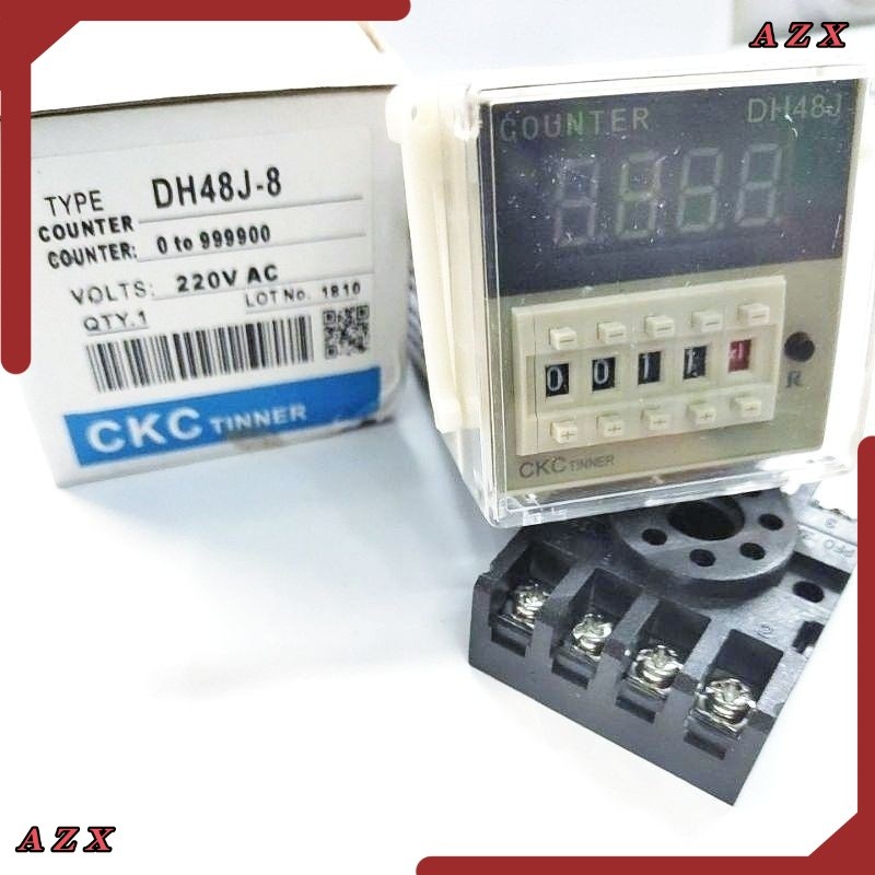 DH48J-8 เคาน์เตอร์ดิจิตอล(0-9999) พร้อม socket กระแส 5A 250VAC มี 12V 24V 220V จากไทย