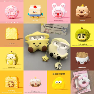 ใช้ได้กับ Airpods 4 3 Pro 2 เคส Case สําหรับ แอร์พอด 4 2024 เคสหูฟัง บุคลิกภาพน่ารัก ดาว ดวงจันทร์