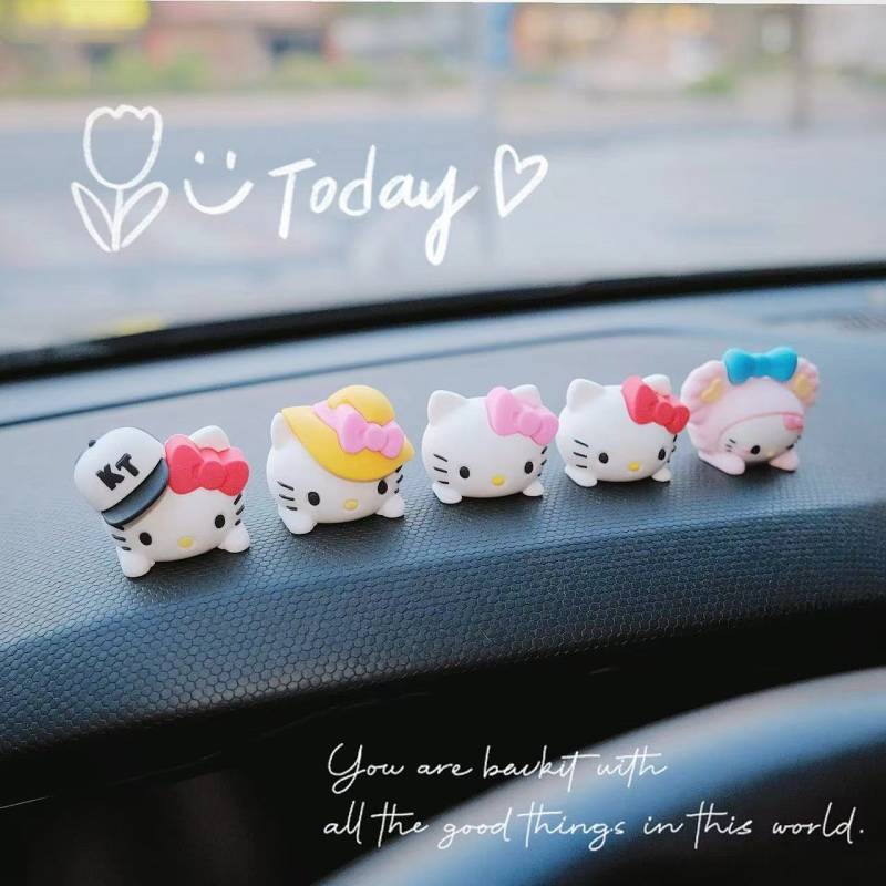 Hellokitty Hello Kitty Car Decoration Dashboard Small Ornaments Cute Cartoon Cyber Celebrity Car Hello Kitty Cute interior decoration for cars