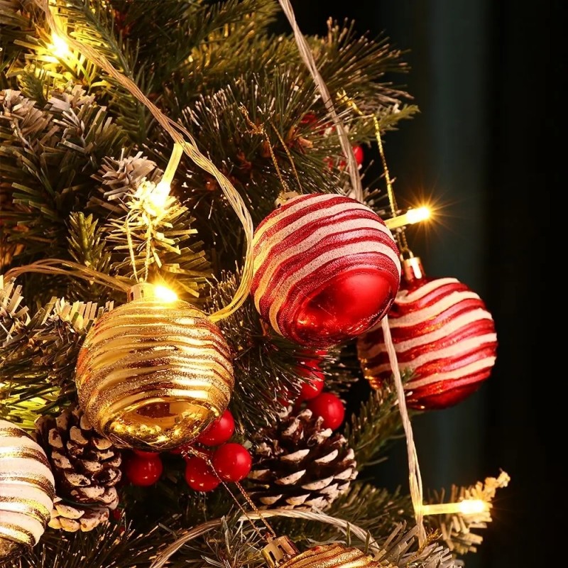 6ชิ้น6เซนติเมตรคริสต์มาสบอลเครื่องประดับชุดทาสีพลาสติกต้นคริสต์มาสจี้ตกแต่งพรรคซัพพลาย - รูปที่ 3