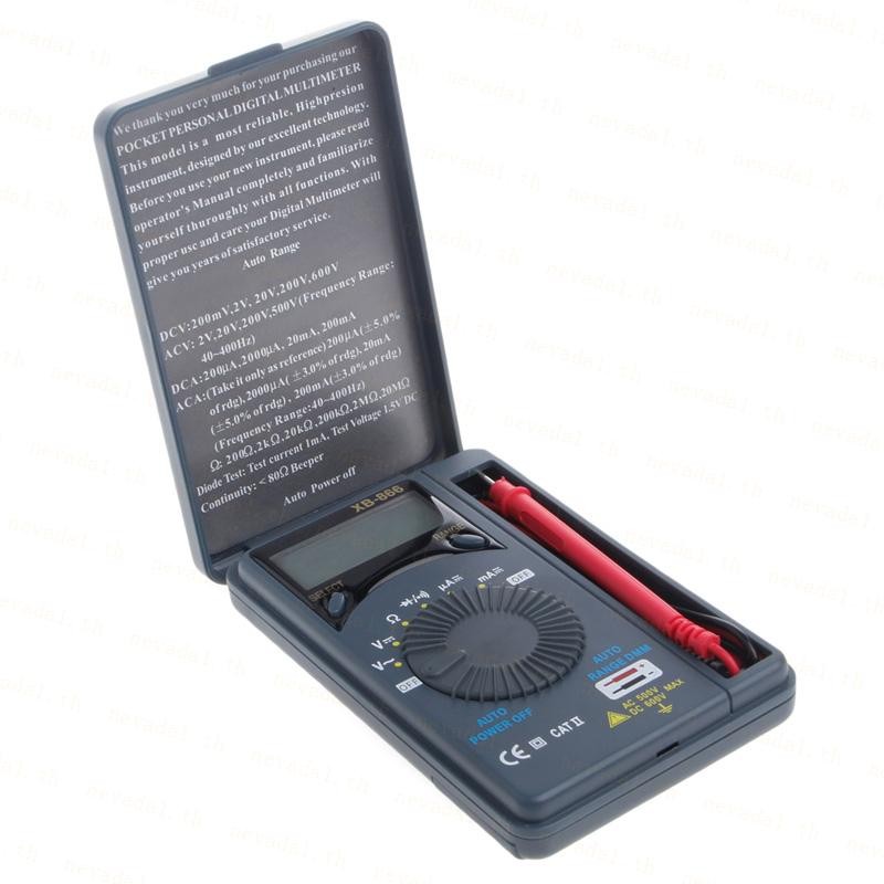 ʚɞ Ne ʚɞ XB866 Mini Auto Range LCD Voltmeter Tester Tool AC สําหรับ DC Pocket Digital Multime