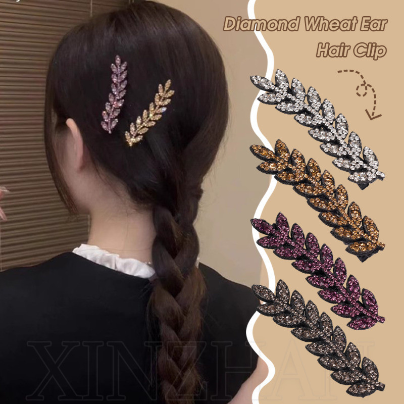 1/2 ชิ้น Rhine-Diamond Wheathead Hairpin - สาว Duckbill คลิป - แฟชั่น, หวาน, สง่างาม - Shining Diamond BB Barrettes - กิ๊บติดผมหน้าม้าอารมณ์ - เครื่องประดับผมยอดนิยม