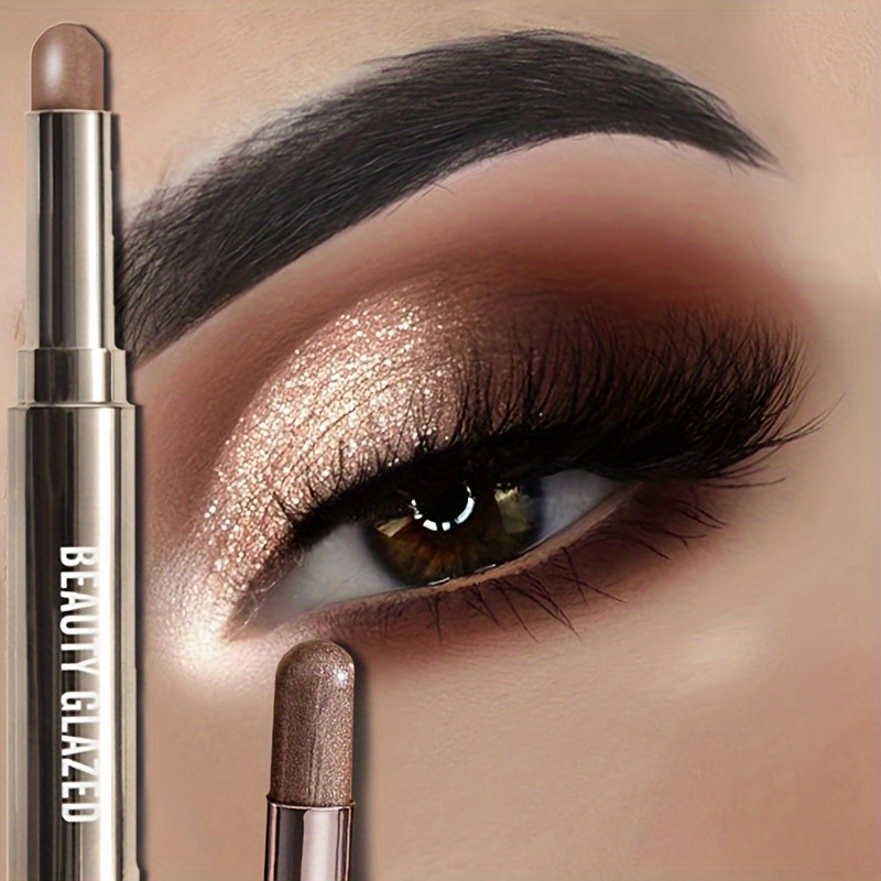 Beauty GLAZED อายแชโดว์รมควัน 10 สีพร้อมปากกาเน้นข้อความมุกแบบ Dual-Ended, Easy Glide Applicator, Matte & Shimmer Finishes, กันน้ํา