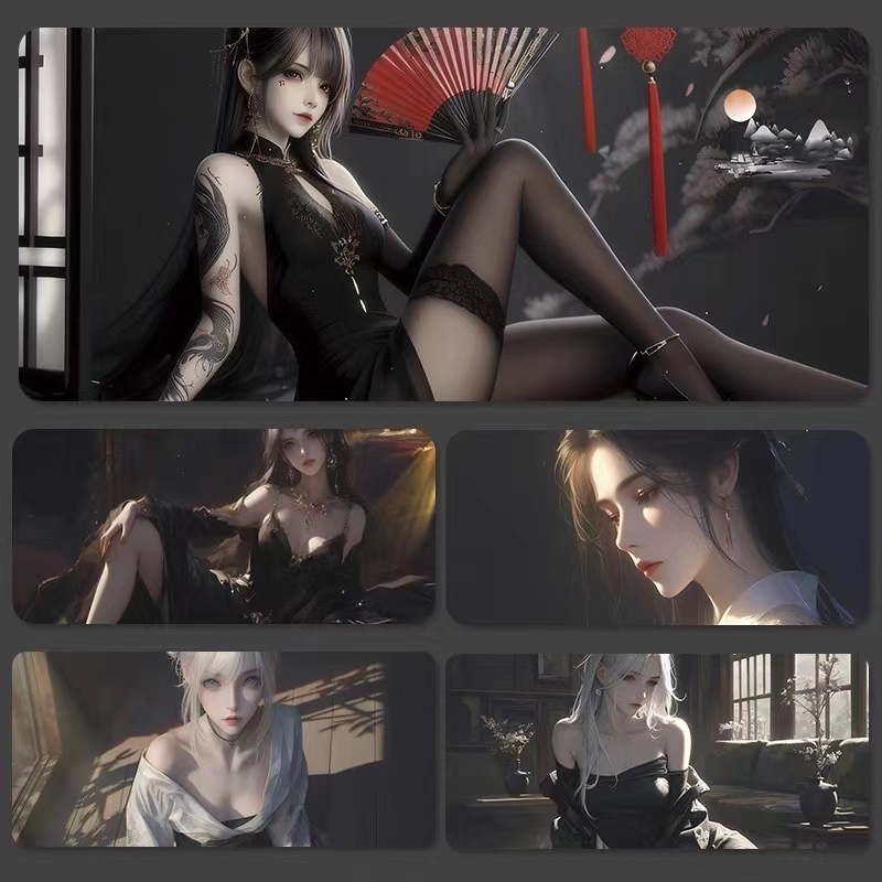 แผ่นรองเมาส์สำหรับเล่นเกมเซ็กซี่สุดสวยอะนิเมะหอพักนักศึกษาสำนักงานคอมพิวเตอร์แป้นพิมพ์แผ่นรองโต๊ะ