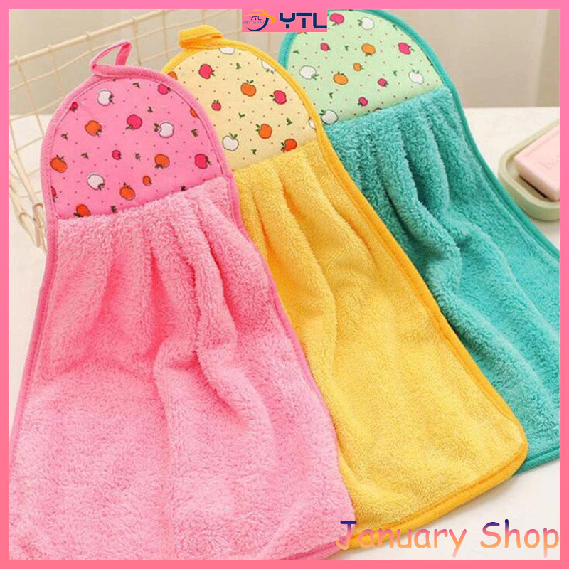 #CC61 Cleaning towel ผ้าเช็ดมือ เช็ดจาน เช็ดโต๊ะ แบบแขวนซับน้ำ ผ้านาโน
