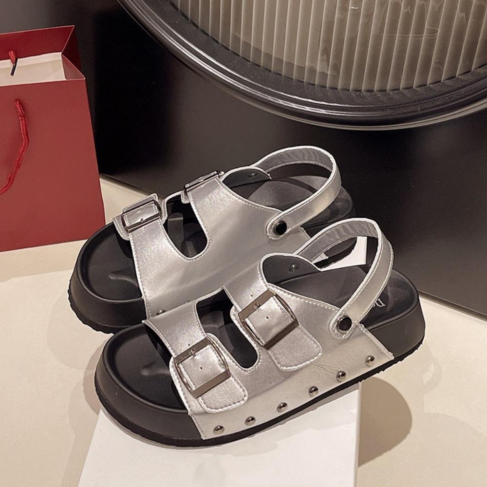 Just รองเท้าแตะรองเท้าผู้หญิง,ป้องกันกลิ่น PU สไลด์รองเท้าแตะโรมัน,แฟชั่น Anti Slip Peep Toe Outerwear แพลตฟอร์ม Flip Flops ฤดูร้อน