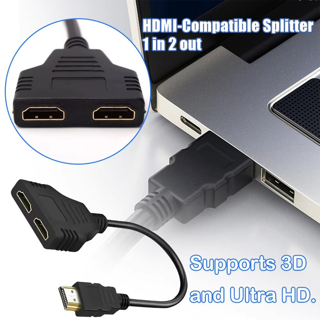อะแดปเตอร์แปลงสายเคเบิ้ล HDMI 1 ออก 2 ขนาด30ซม.HDMI Full HD 1080P สายต่อ