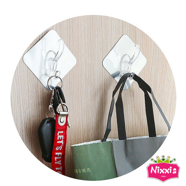 NIS ตะขอเสื้อผ้า ตะของาช้าง ตะขอแขวนเสื้อ ตะขอกาวเหนียว hook up - รูปที่ 3