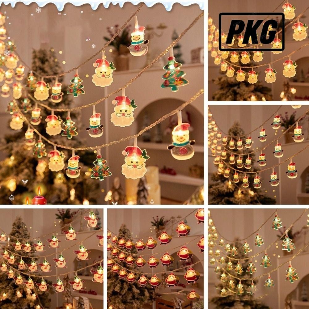 Repkg LEDLights String, Warm Light สีสันคริสต์มาส LED String, Fahion Santa Claus Snowman 1.5M 10LED DIY เทศกาลโคมไฟ Christma