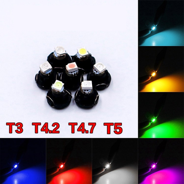 T3 T4.2 T4.7 T5 รถ LED เครื่องมือ 1 SMD 2835 12V Wedge Dashboard ไฟแสดงสถานะโคมไฟเครื่องมือ Cluster 