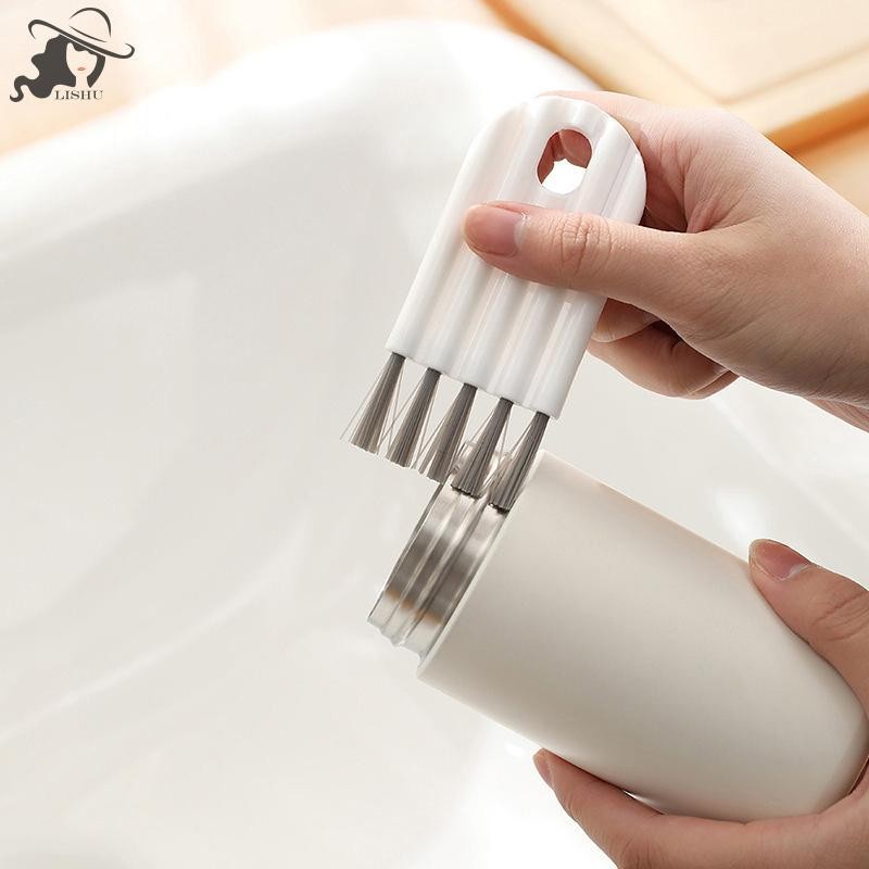Lishu al แปรงทําความสะอาด Bendable ถ้วยฝาครอบ Groove Gap Dead มุมแปรงในครัวเรือนอุปกรณ์ครัว th