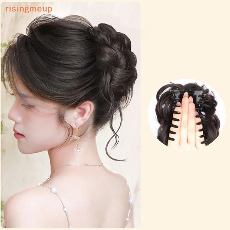 [risingmeup] ผู้หญิงสังเคราะห์ผม Bun Bud วิกผมกระเป๋า Claw คลิปเพื่อเพิ่มผม Pony Tail ชิ้นผมทุกวัน Party เครื่องมือจัดแต่งทรงผมเหมือนจริง