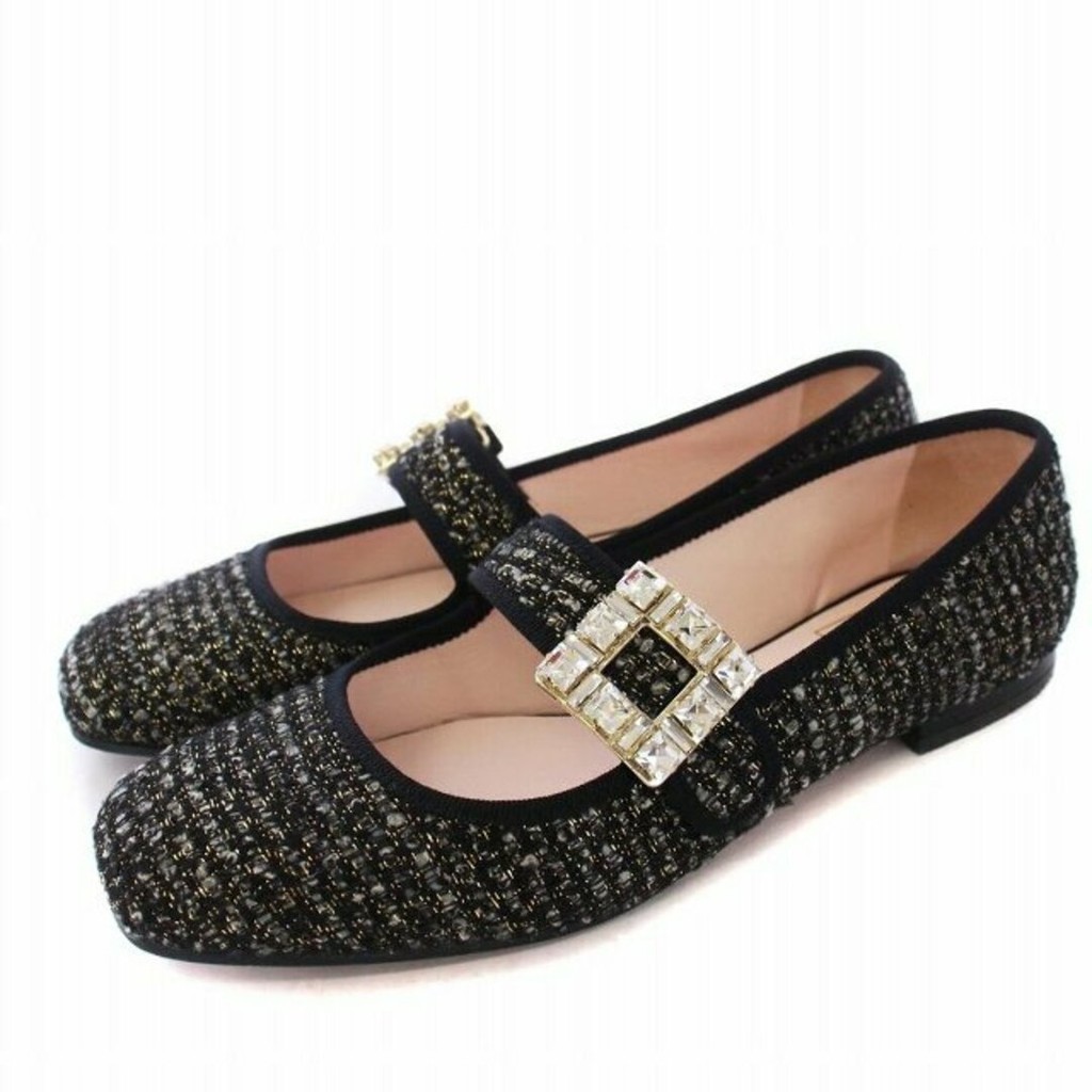 Roger Vivier Trevier Tweed Pumps Square Toe ส่งตรงจากญี่ปุ่นมือสอง
