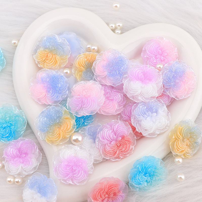 10 ชิ้น/เซ็ต Night Glowing Buttercup ดอกไม้เรซิ่น Flatback Diy เคสโทรศัพท์รองเท้าหัวเข็มขัดคลิปผม Handmade Embellishment อุปกรณ์เสริม