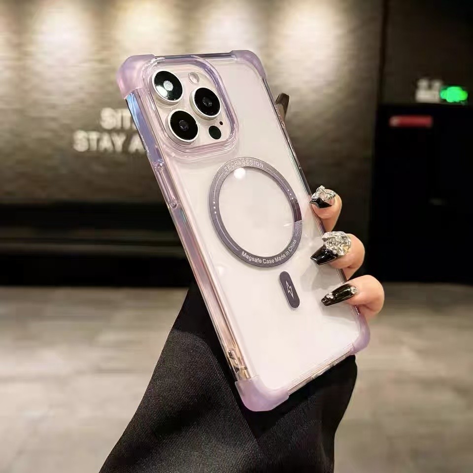 หรูหราสีทึบแม่เหล็กโปร่งใสอะคริลิคเคสโทรศัพท์สําหรับ ไอโฟน 16 มือโปร สูงสุด 15 14 13 12 11 มือโปร สูงสุด 16 บวก ปลอกกันกระแทกเลนส์กล้องป้องกันฮาร์ดปกหลัง ไอโฟน - รูปที่ 5