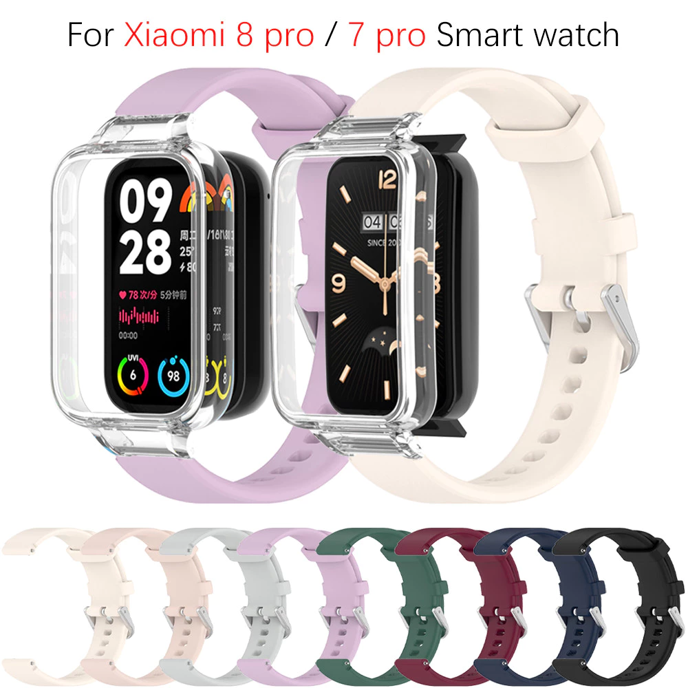 สายซิลิโคนสําหรับ Xiaomi Smart Band 9 Pro / 8 Pro สร้อยข้อมือสําหรับ Xiaomi Band 7 Pro ซิลิโคนอ่อนนุ่มกีฬาสายรัดข้อมือ