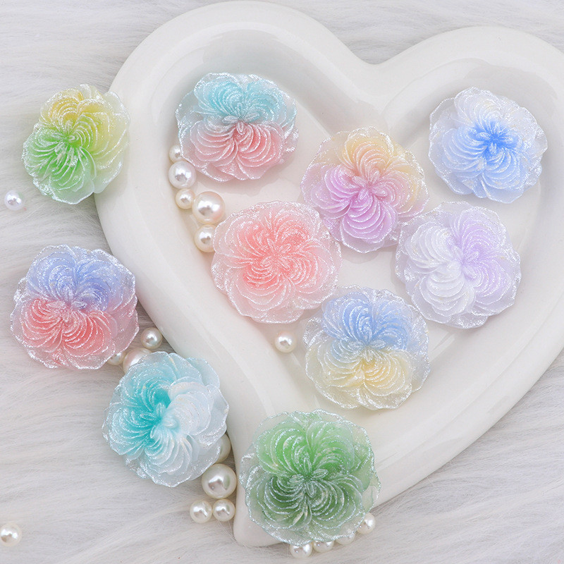 5ชิ้น/เซ็ตส่องสว่างที่มองไม่เห็นหิ่งห้อยรอบดอกโบตั๋นดอกไม้เรซิ่น ทําเอง เคสโทรศัพท์ครีมกาวอุปกรณ์ตกแต่ง