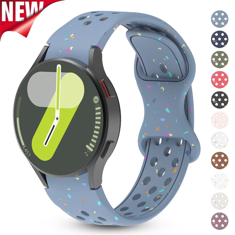 สายซิลิโคนอ่อนนุ่มสําหรับ Samsung Galaxy Watch 7/6/5/4 40 มม.44 มม.ไม่มีช่องว่าง Breathable กันน้ําสร้อยข้อมือกีฬาสําหรับนาฬิกา 6/4 คลาสสิก 47 มม.43 มม.42 มม.