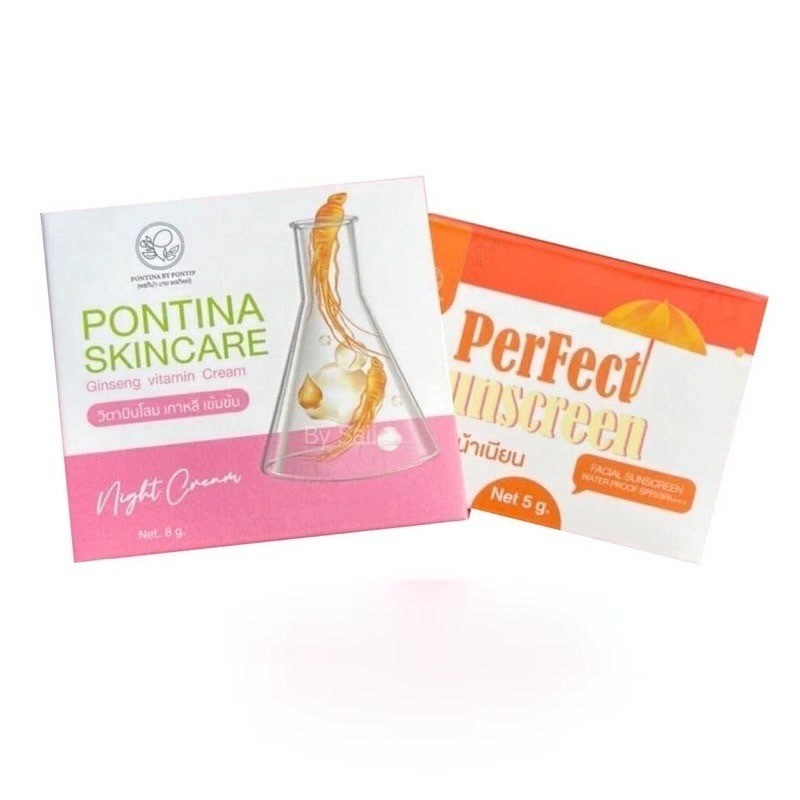 แท้ % ครีมโสมไข่มุกเกาหลีพรทิน่า + แถมกันแดด Pontina