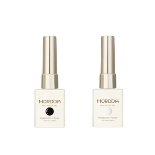 Mordda สีเจลทาเล็บ โทนสีขาวดำ รหัส W จับคู่สีขาวดำ สีสุดฮิต สีชัดเนียน ไม่ต้องทาซ้ำหลายรอบ