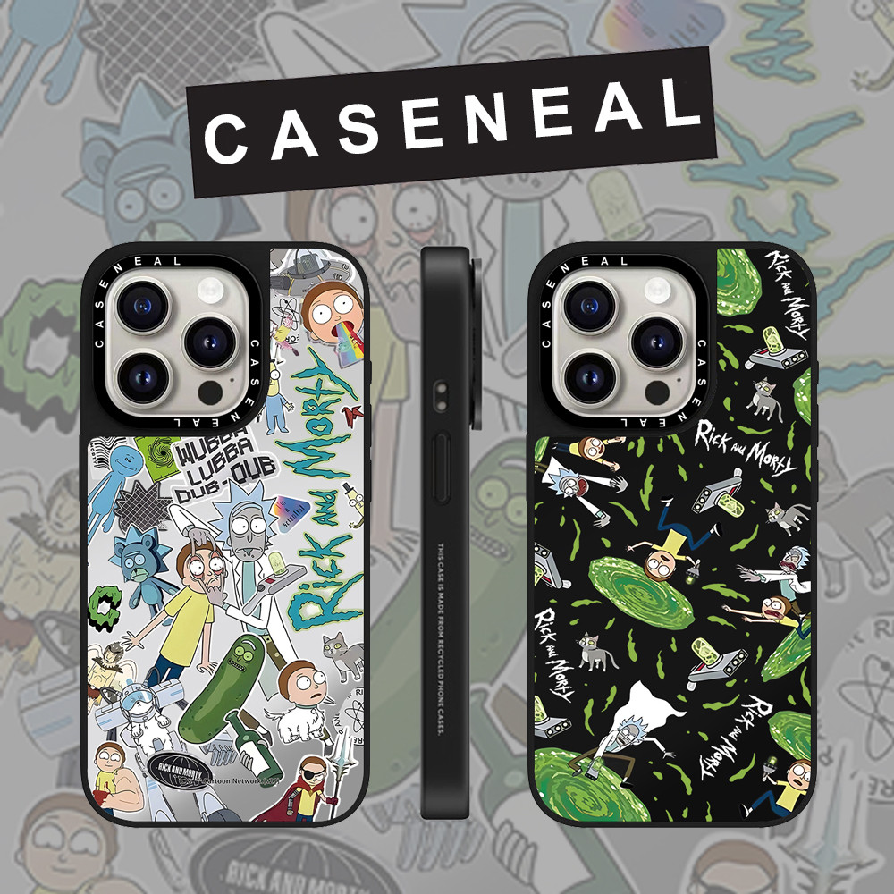 CASENEAL Graffiti การ์ตูนตลกตัวอักษรกระจกเคสโทรศัพท์สําหรับ iPhone 17 Pro Max 16 Plus 15 ProMax 14 13 12Pro 11 โทรศัพท์กันกระแทกขอบนุ่มฮาร์ดป้องกันกรณี