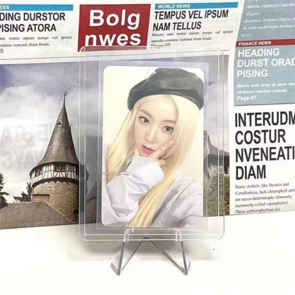 ขาตั้งการ์ด ที่ตั้งรูป ขาตั้งอะคริลิคใส แท่นโชว์โฟโต้การ์ด เข็มกลัด (Mini Easel) - รูปที่ 4