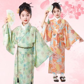 ชุดกิโมโนเด็ก กิโมโนเด็กผู้หญิง ชุดลายดอกเด็ก ชุดเดรสญี่ปุ่น…