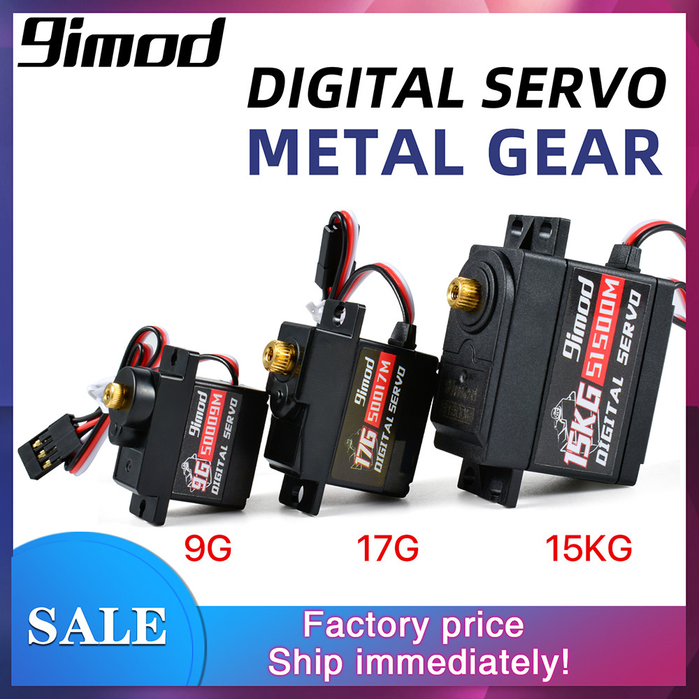 9imod Servo เซอร์โวดิจิตอลมอเตอร์ความเร็วสูงพวงมาลัย Servo 9g 17g 15kg เกียร์โลหะ Servo สําหรับ 1:10