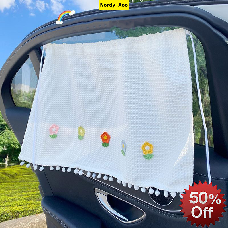 ฤดูร้อนรถหน้าต่าง Sun Shade วาฟเฟิลสานออกแบบ UV ป้องกันความร้อนการปิดกั้นหน้าต่างด้านข้างความเป็นส่วนตัวผ้าม่านพร้อมถ้วยดูด