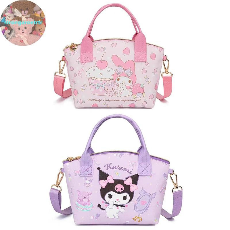 Strongaroetrtr กระเป๋า tote Sanrio ลาย Cinnamoroll Hello Kitty Kuromi My Melody สำหรับหลายโอกาส ใช้งานได้อย่างสวยงาม