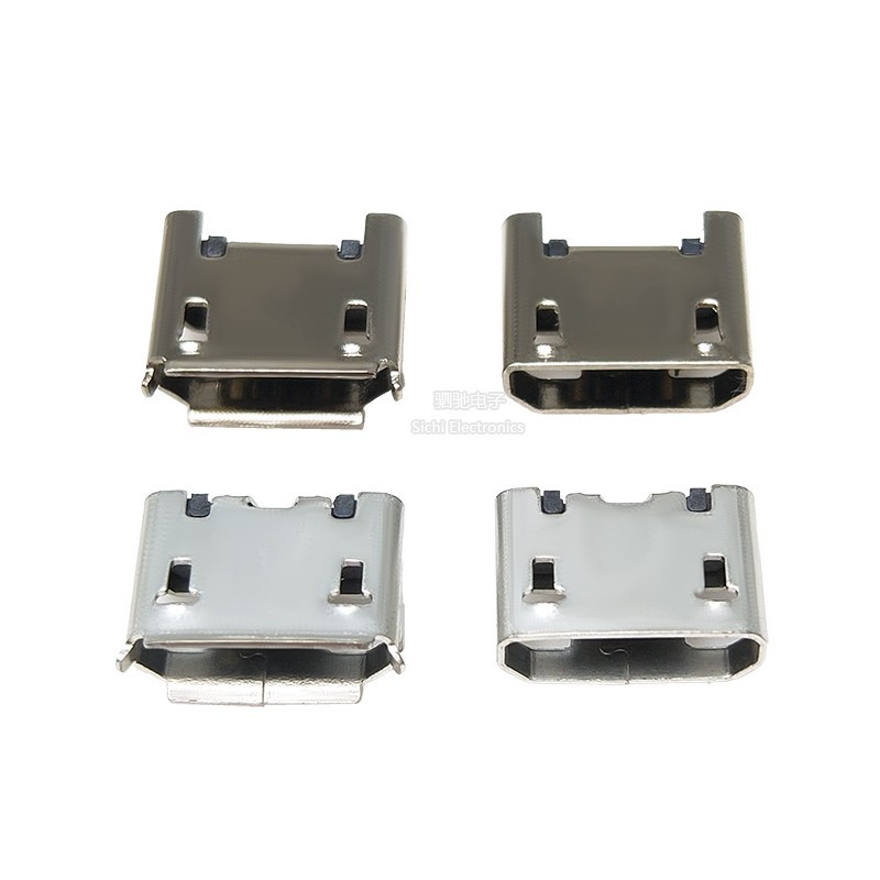 MiCRO USB Socket 5P ไมค์ที่นั่งตัวเมียเขาวัวแบน / ขอบรีดสี่ขาซ็อกเก็ตอินเทอร์เฟซ 7.2 มม