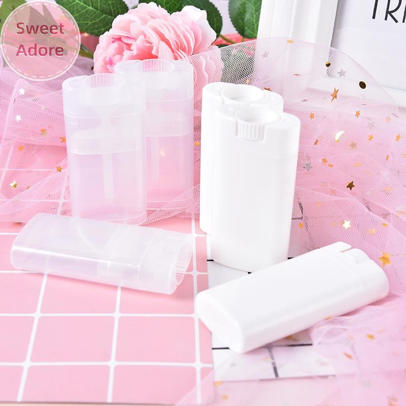 SweetAdore 10 ชิ้น 20 มล. พลาสติกเปล่าลิปบาล์มรูปไข่หลอดคอนเทนเนอร์ลิปสติกหลอดริมฝีปาก TH