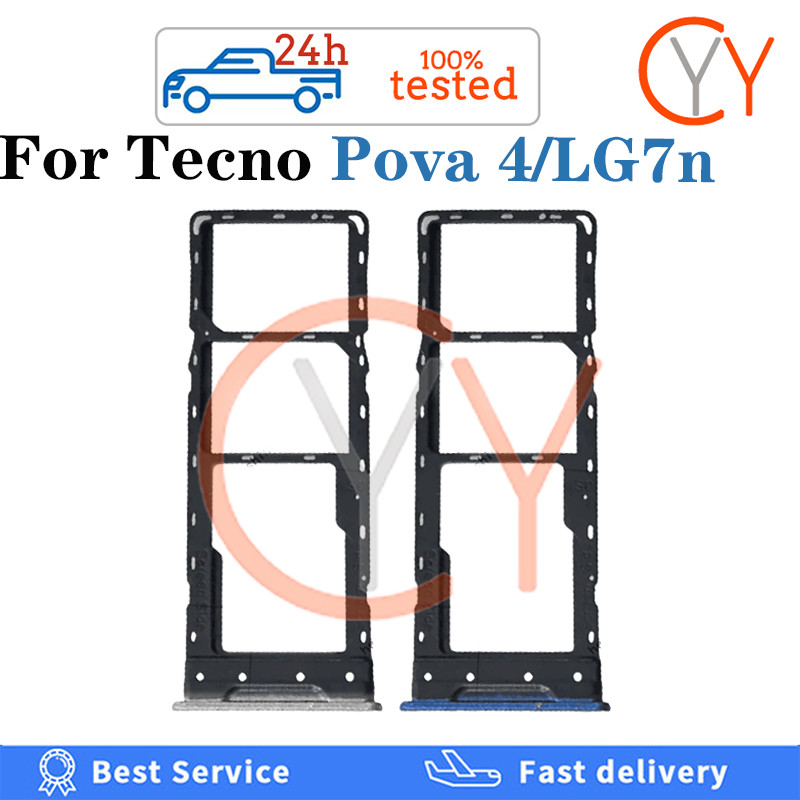 สําหรับ Tecno Pova 4 / LG7n ถาดซิมการ์ดซิมการ์ดผู้ถือการ์ด Reader SD Slot อะแดปเตอร์อะไหล่