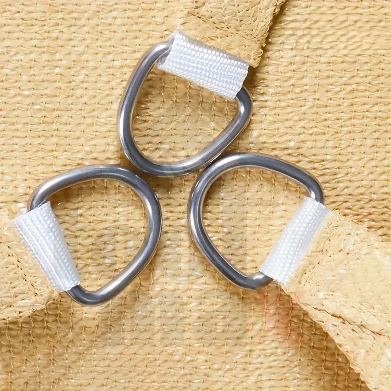 Shade sail ผ้าใบบังแดด 180gsm และ 320gsm สีทราย ทรงสามเหลี่ยม กันสาด ผ้าใบกันแดด - รูปที่ 4