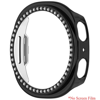 Diamond Bling Hollow Protector สําหรับ Samsung Galaxy watch 8 40 มม.44 มม.กรณี Hard PC เกราะป้องกันกันชนสําหรับ Galaxy watch8 ฝาครอบ