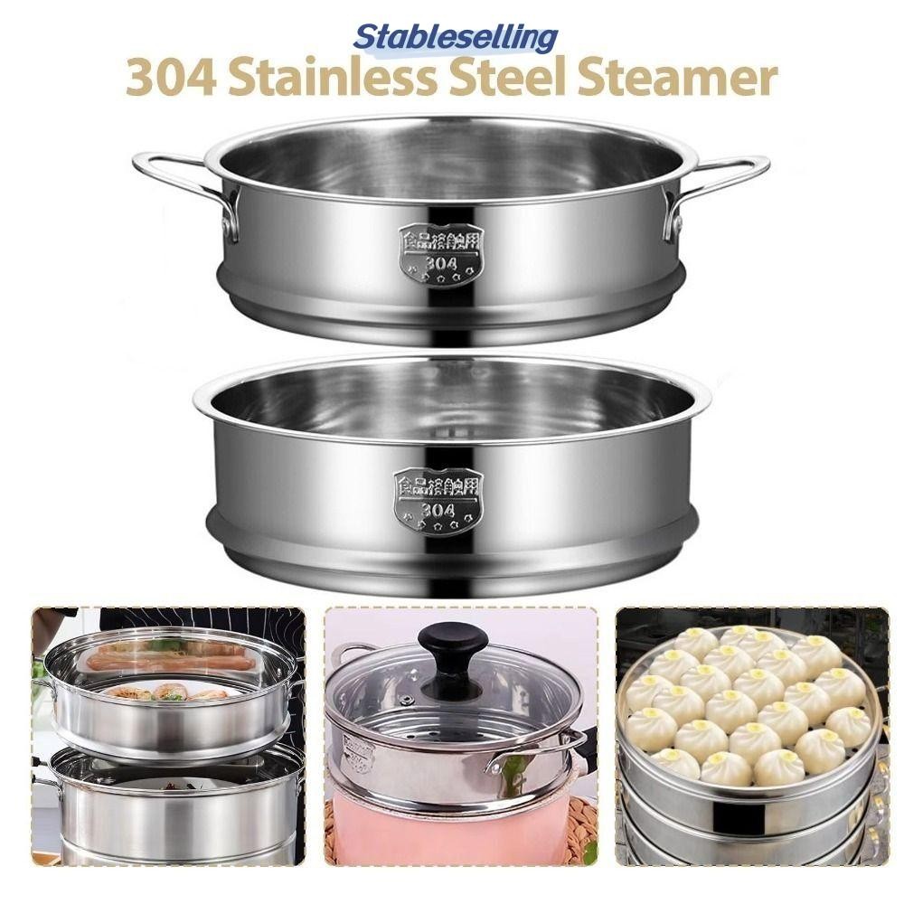 STABLESELLING ตะกร้านึ่ง, 304 สแตนเลส 16-32 ซม. ชั้นวางไอน้ําอาหาร, ข้นกรอง Generic วัสดุปลอดภัยหม้อนึ่งตารางห้องครัวใช้