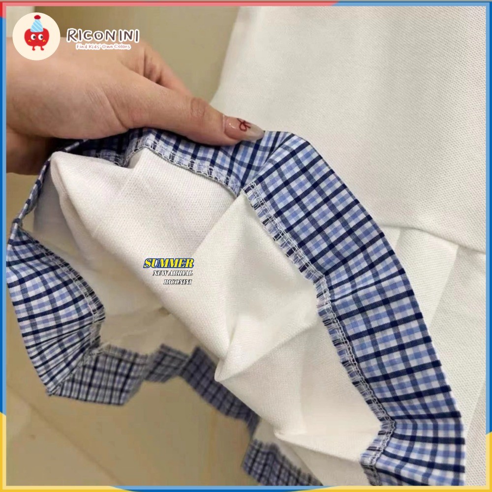 RICONINI2025 ชุดเดรสเด็กผู้หญิงเด็กวัยหัดเดินฤดูร้อนใหม่ - ชุดเดรสแขนกุดสไตล์ Academy เด็กเกาหลีชุดเจ้าหญิง - รูปที่ 2