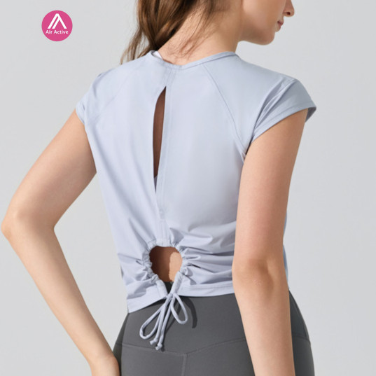 Airactive Leisure Casual Yoga Sports T-shirt Short Sleeves Adjustable Back Cool Fabric And Sun Protection