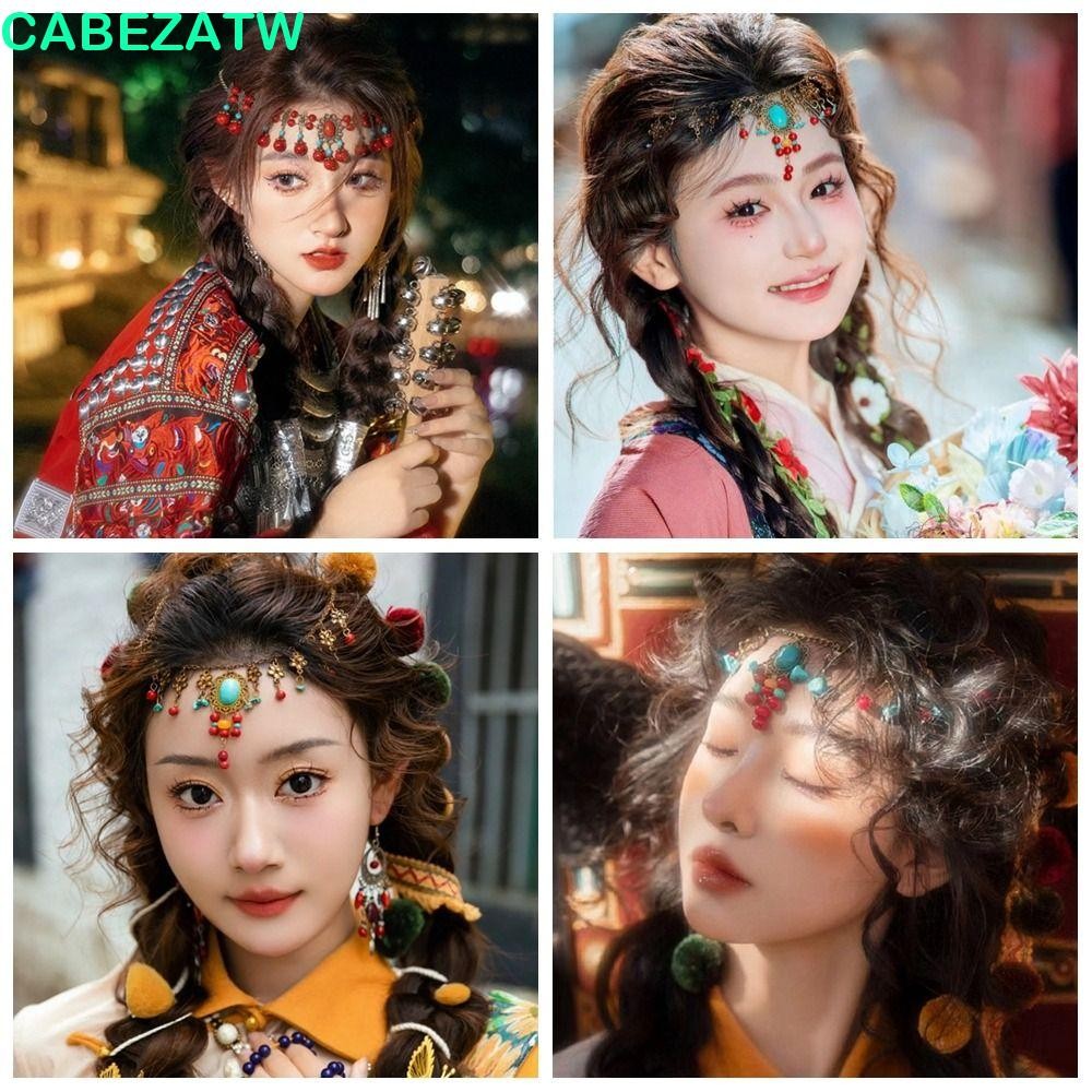 สร้อยข้อมือและสร้อยหน้าผากสไตล์โบฮีเมียน อัญมณีตกแต่งที่แตกต่าง และเครื่องประดับสำหรับท่องเที่ยว
