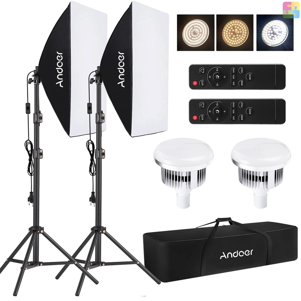 Andoer 85w 2800k-5700k Studio * 2 + ชุด Softbox 2.1m ชุด + Softbox * พร้อม 85w Bi-Color อุณหภูมิ Led