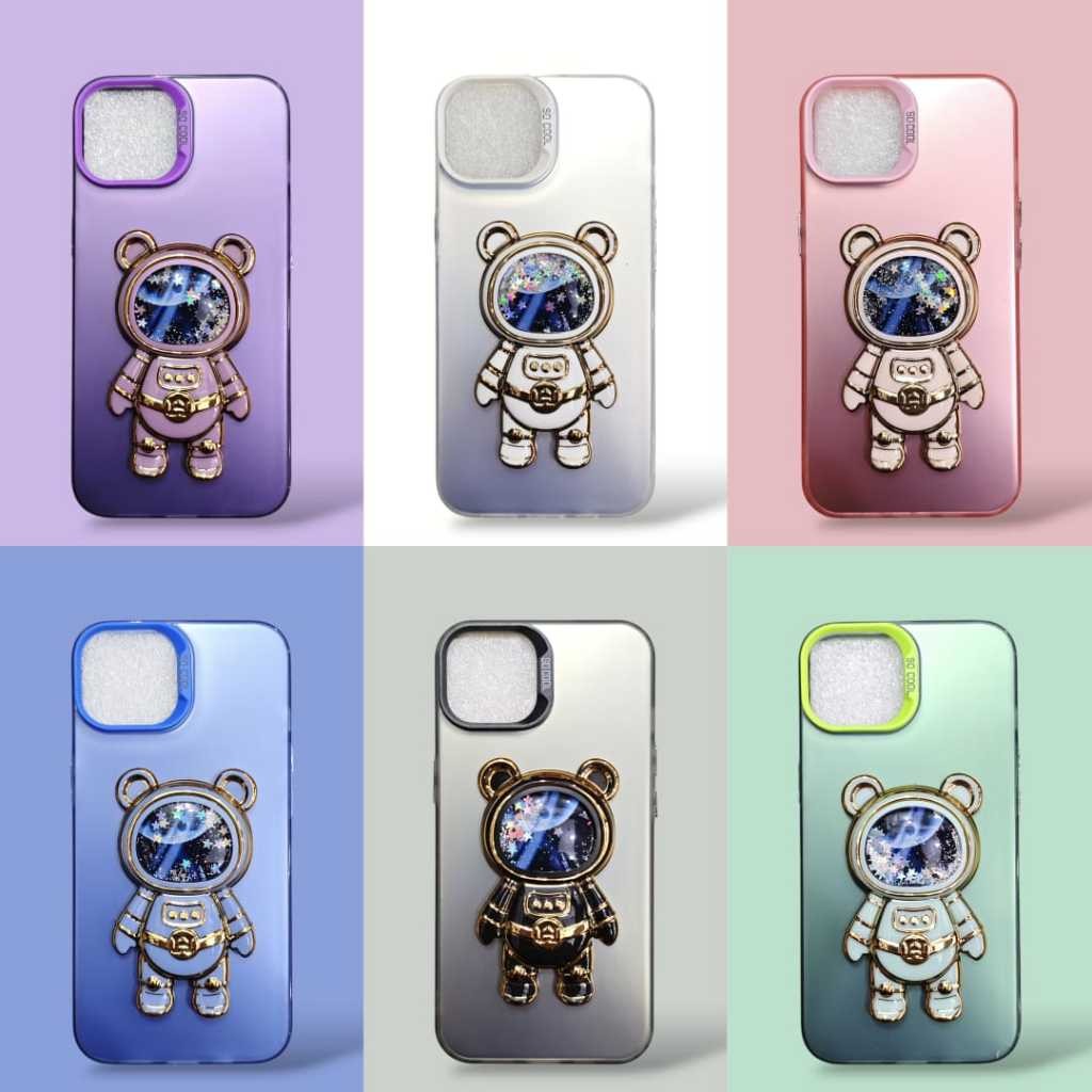 [ เคส IMD Realme 5 / 5i / 7 / 7i / 8 / 8i / 8 Pro ] เคส IMD Stand Astronaut Chrome Plate Hologram