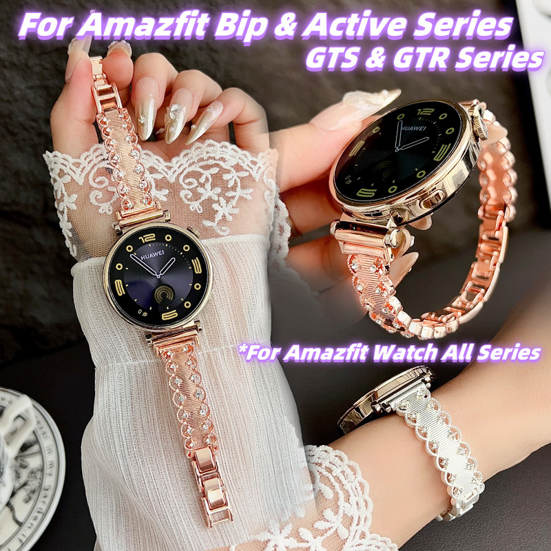 สไตล์ลูกไม้สําหรับ Amazfit 2 Bip 6 Amazfit Balance GTS GTR 20 มม.22 มม.ชายหญิงแฟชั่น WatchBand สําหรับ Amazfit Bip 5 Active Cheetah